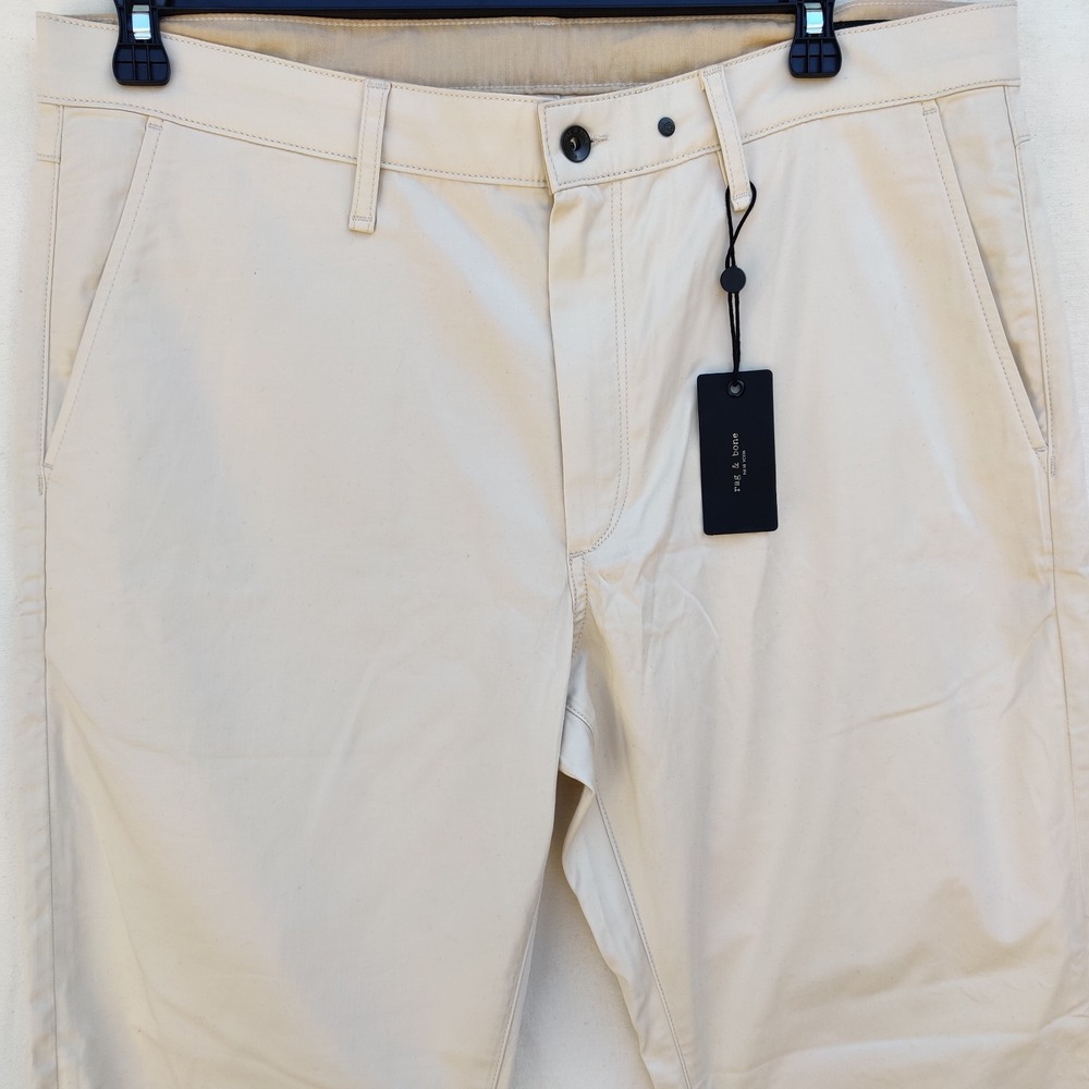 Rag & Bone Standard Chino Pants Mens 36x32 Natural Gray Stretch $228 New NWT - Picture 2 of 16
